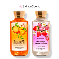 Sữa tắm Bath & Body Works Shower Gel HONEYSUCKLE & PEACH SPRITZ | BUTTERCUPS & BERRY BELLINI 295mL