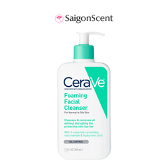 Sữa rửa mặt cho da thường/da dầu CeraVe Foaming Facial Cleanser 355mL