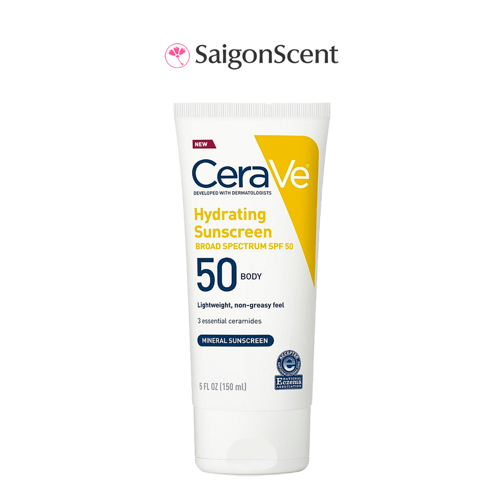 Kem chống nắng vật lý cho cơ thể CeraVe Hydrating Sunscreen Body Lotion SPF 50 150mLKem chống