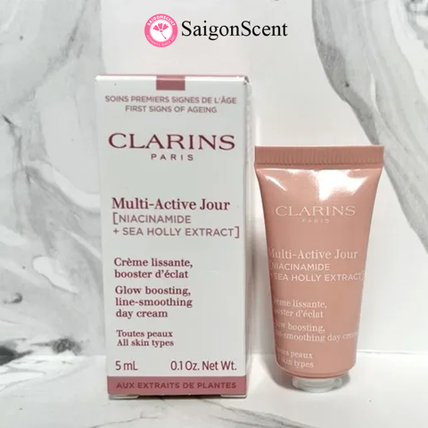 Kem dưỡng ngày giảm nếp nhăn, chống oxy hóa dành cho da thường và da khô Clarins Multi-Active Day Cream 5mL