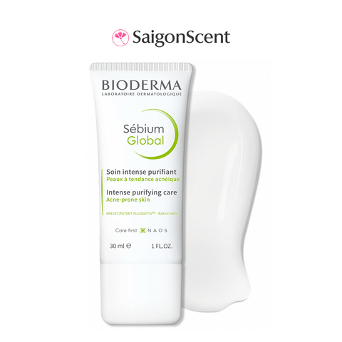 Kem dưỡng da loại bỏ và ngăn ngừa sự trở lại của mụn Bioderma Sebium Global 30mL