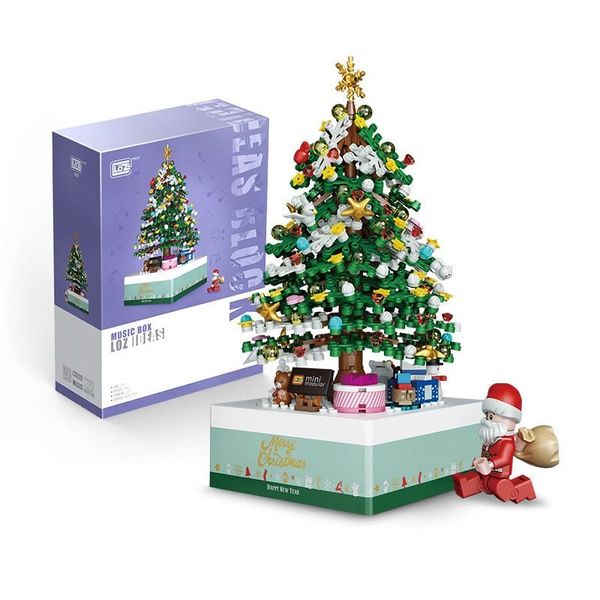 Đồ chơi lắp ráp hộp nhạc Giáng Sinh LOZ 1237 Christmas Tree Music Box 506 mảnh