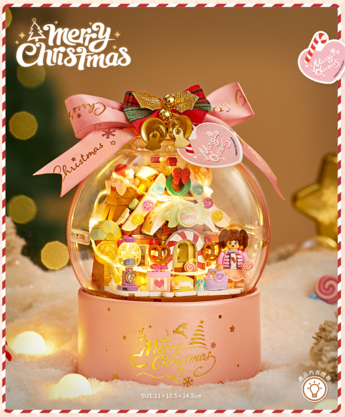 Đồ chơi lắp ráp quả cầu Giáng Sinh LOZ mini Blocks Teens Building Toys Bricks Gift Christmas Present with Lighting Home Decor