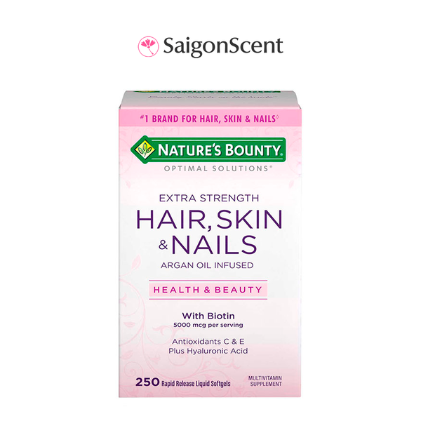 Kẹo dẻo Nature's Bounty Extra Strength Hair, Skin & Nails 250 viên | DATE 08.23