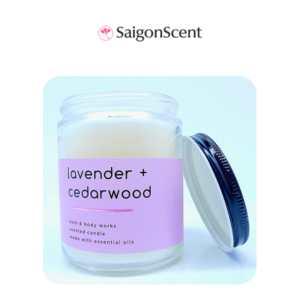 Nến thơm 1 bấc Bath & Body Works Lavender + Cedarwood 198g