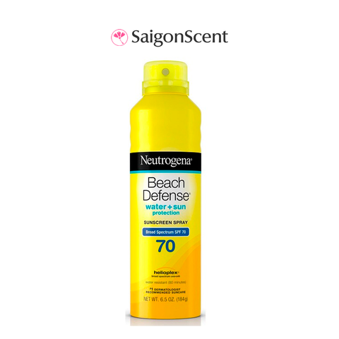 Xịt chống nắng đi biển Neutrogena Beach Defense Water+Sun Sunscreen Spray SPF 70 184g