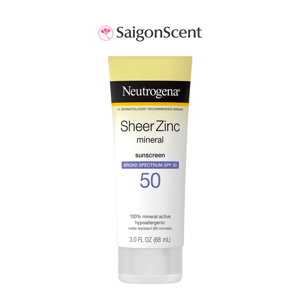 Kem chống nắng vật lý cho da nhạy cảm Neutrogena Sheer Zinc Dry - Touch Sunscreen SPF 50 88mL