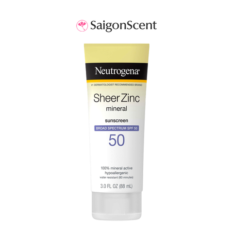 Kem chống nắng vật lý cho da nhạy cảm Neutrogena Sheer Zinc Dry - Touch Sunscreen SPF 50 88mL