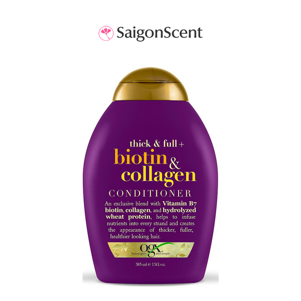 Dầu xả hỗ trợ mọc tóc và ngăn rụng tóc OGX Biotin & Collagen Conditioner 385mL