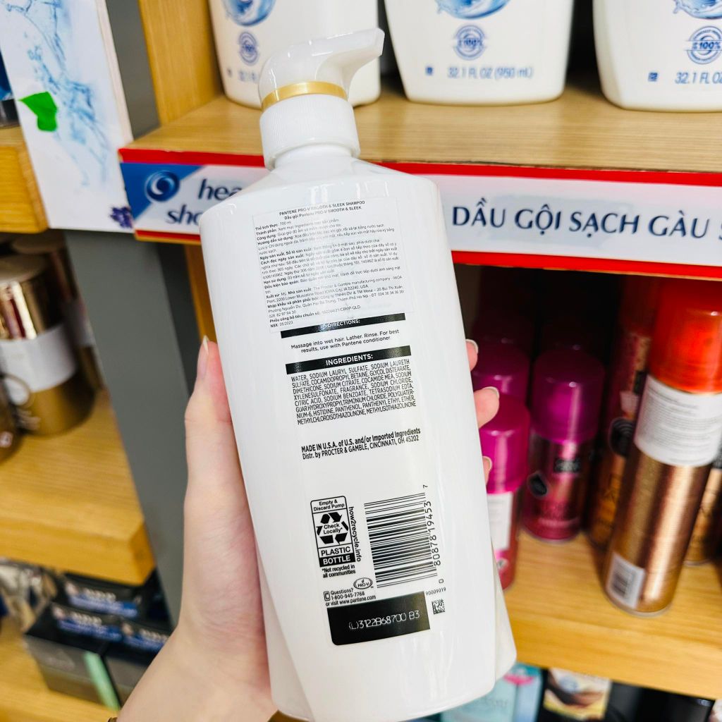 Dầu gội Pantene Pro-V Smooth & Sleek Shampoo 700mL