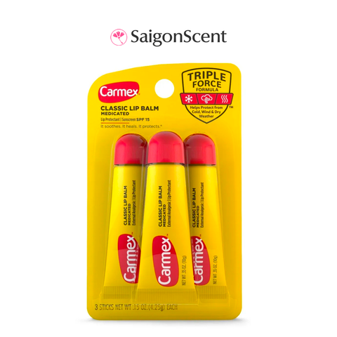 Set 3 tuýp son dưỡng môi Carmex Classic Lip Balm Medicated ( 3x10g )
