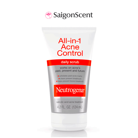 Sữa rửa mặt Neutrogena All in 1 Acne Control Daily Scrub 124mL