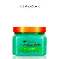 Tẩy tế bào chết cơ thể hương Dừa và Chanh tươi Tree Hut Shea Sugar Scrub Coconut Lime 255g