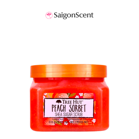 Tẩy tế bào chết cơ thể hương Đào Tree Hut Shea Sugar Scrub PEACH SORBET 510g