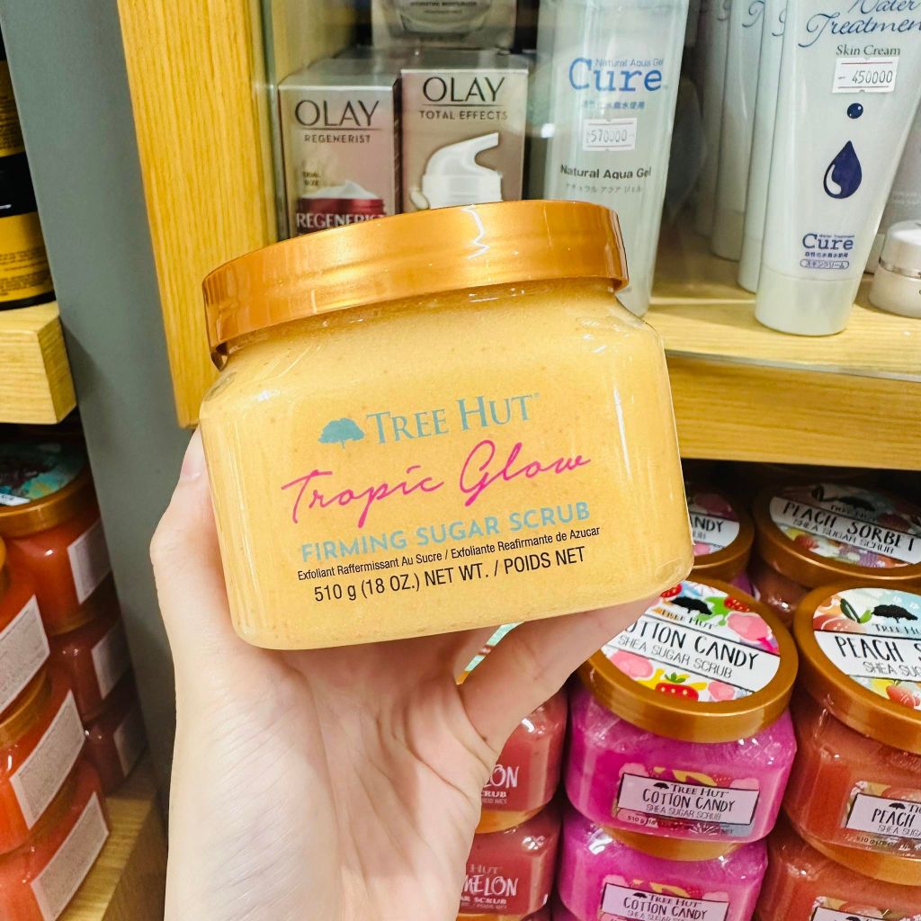 Tẩy tế bào chết cơ thể hương hạnh nhân Tree Hut Shea Sugar Scrub TROPIC GLOW 510g