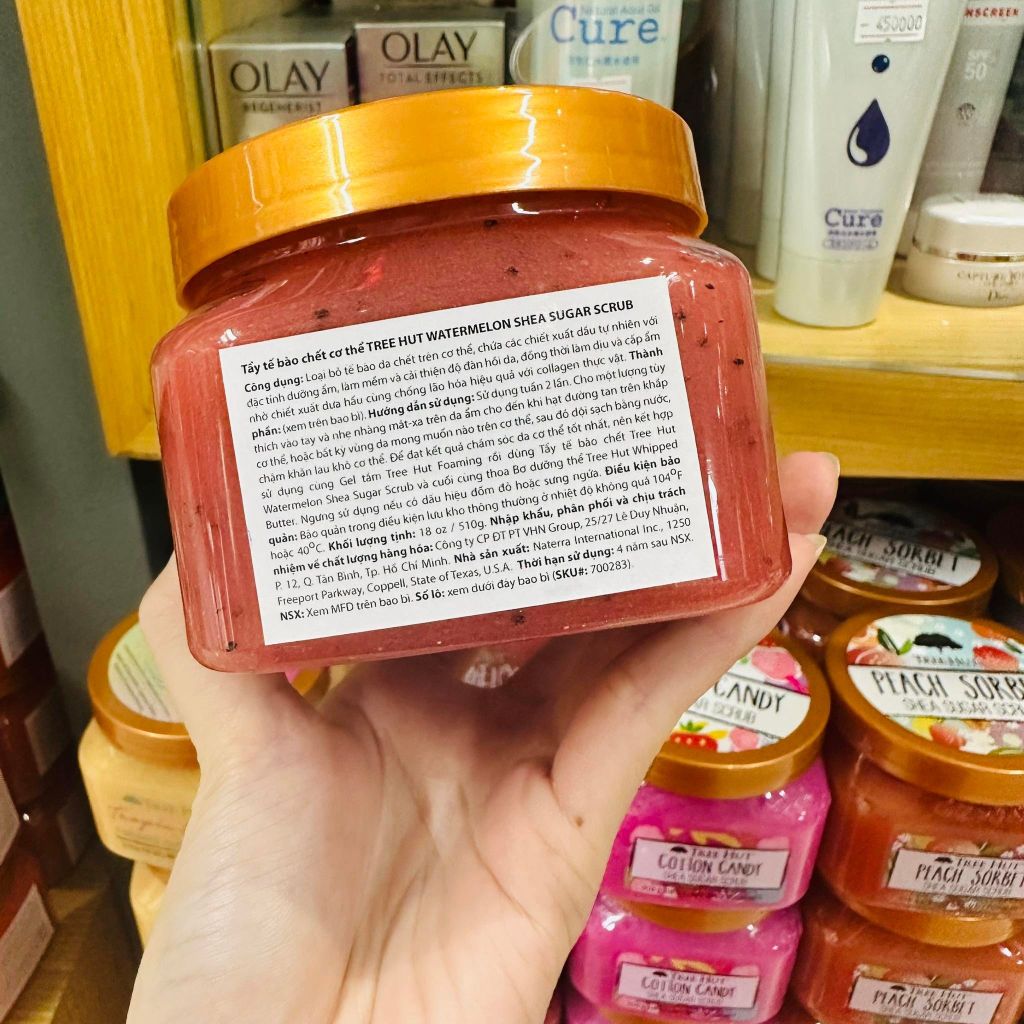 Tẩy tế bào chết cơ thể hương dưa hấu Tree Hut Shea Sugar Scrub WATERMELON 510g