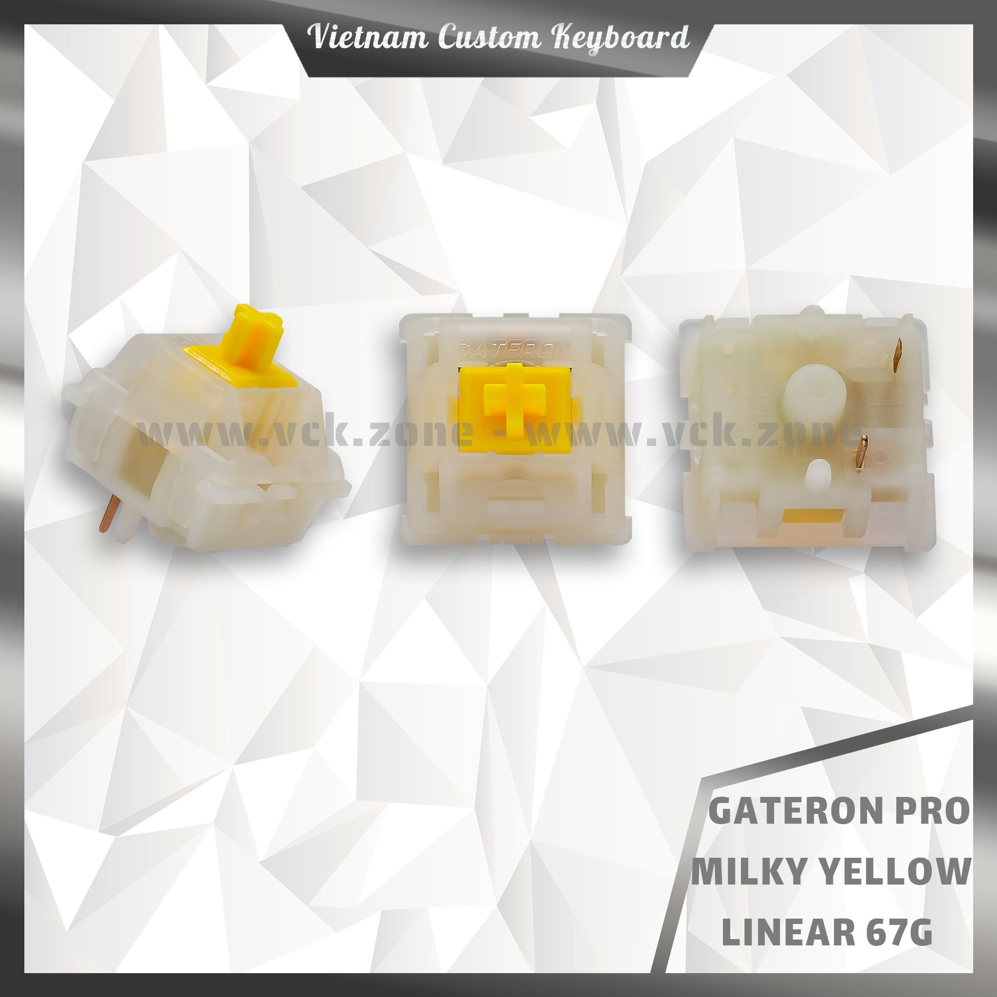  Gateron Pro Milky Yellow Linear Switch 67g 