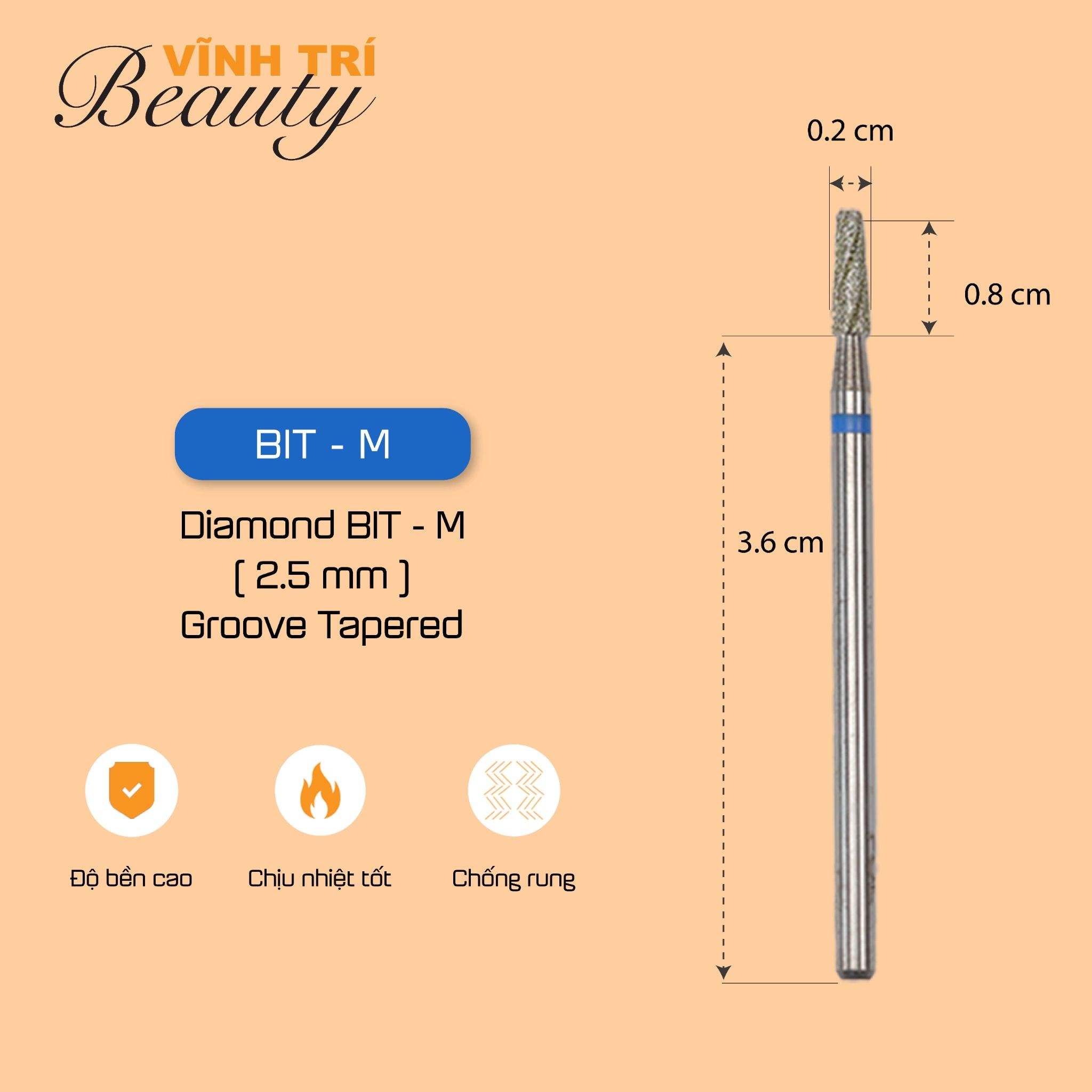 Đầu mài Diamond Bit - M (2.5mm)Đầu mài Diamond Bit - M (2.5mm) – Vĩnh ...