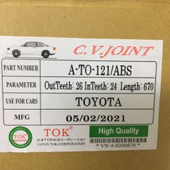 Trục láp Toyota Camry 2.0 thông số 26*24*670