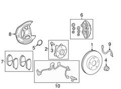 Má phanh trước Lexus GS300 OEM 04465-30510, 04465-30470, 0446530510, 0446530470