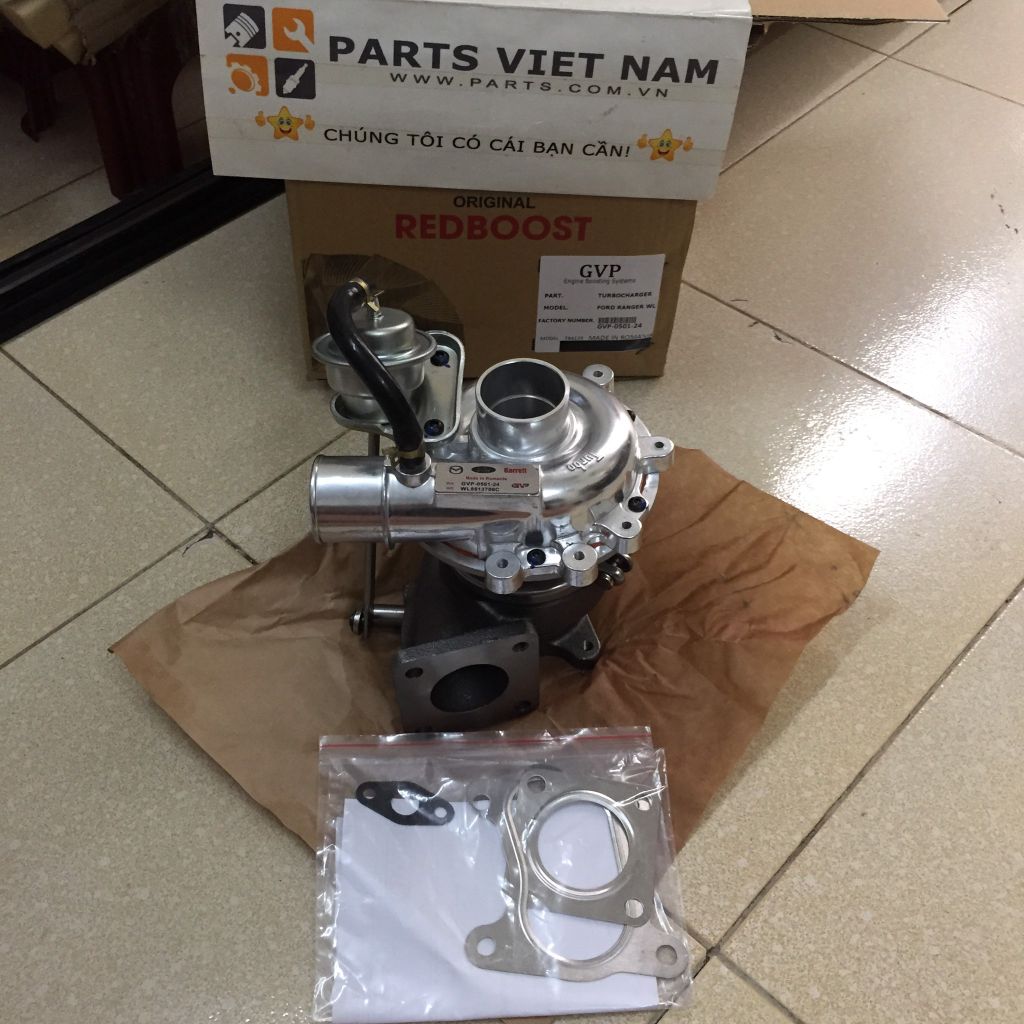 Turbo Ford Ranger, Everest 2.5 máy cơ động cơ WL đời 2001 - 2007. Hàng Garrett Hàn Quốc bảo hành 3 tháng. Mã GVP-0501-24, WL8513700C