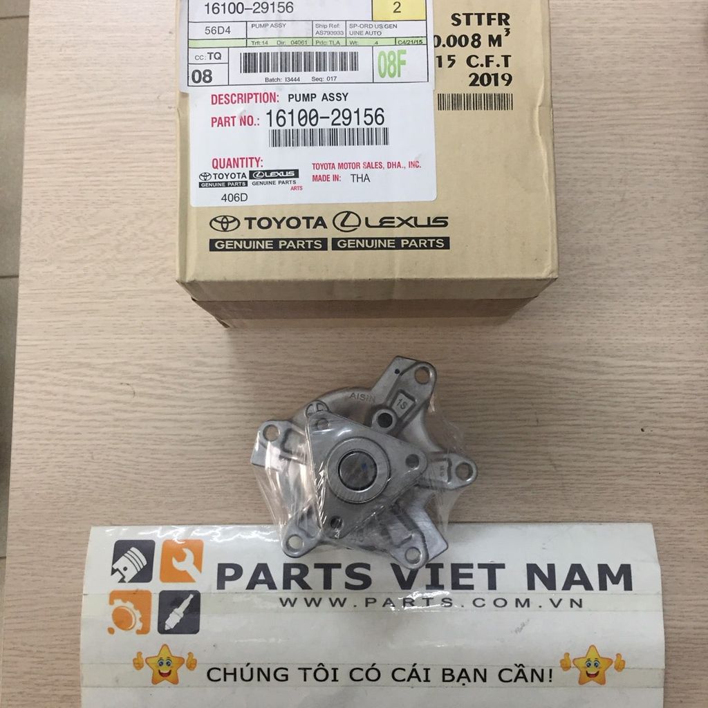 Bơm nước động cơ Toyota Vios máy 1NZ. Đời 2008 – 2013. Hàng cao cấp. Mã 16100-29156, 1610029156