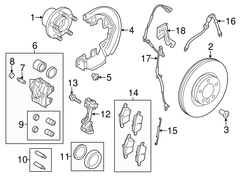 Má phanh trước Land Rover OEM LR004936, LR001017