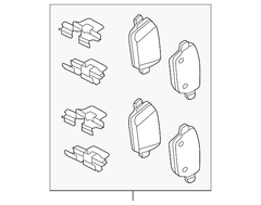 Má phanh sau Land Rover LR2 2008 - 2012 OEM LR023888, LR003655, LR003772