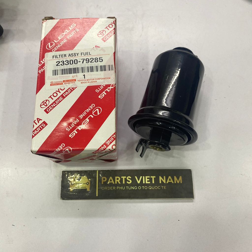 Lọc xăng Toyota Corolla 1.6 động cơ 4A đời 1991 - 2000. Hàng cao cấp loại không có tai bắt. Mã 23300-79285, 2330079285