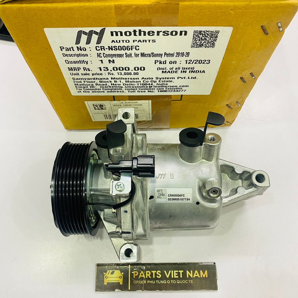 Lốc lạnh hay lốc điều hòa Nissan Sunny đời 2012 - 2018. Hàng xịn Motherson sản xuất Inda. Mã 92600-1HC1B, 926001HD1B, 92610-1HC1B, 926101HD1B