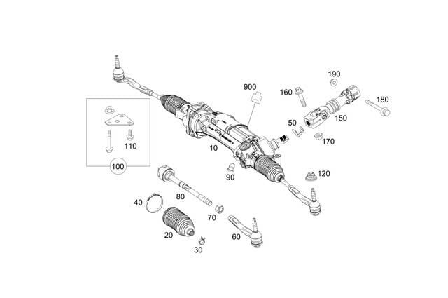 Thước lái Mercedes W253 GLC 200, GLC 220, GLC 300, GLC 43, GLC 63 đời 2015 - 2020. Hàng Mer China đặt 8 - 10 ngày . Mã A2534605200