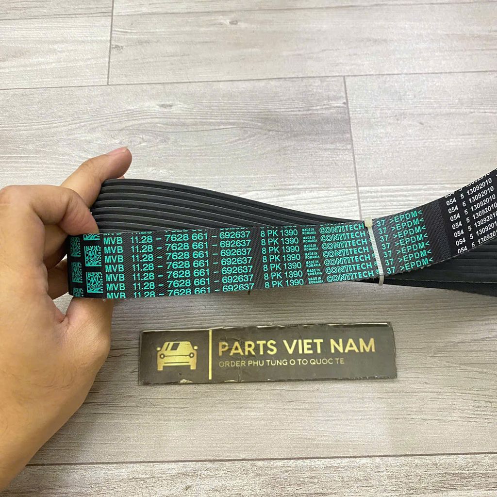 Dây curoa tổng BMW 535i, 520i, X3, 640i, 335i, X5, 740i, 640i, 435i, 328i, 320i, X4, X6 M235i, 740li đời 2010 - 2019. Hàng cao cấp bảo hành 6 tháng. Mã 8PK1309, 11287628661, 11287589366