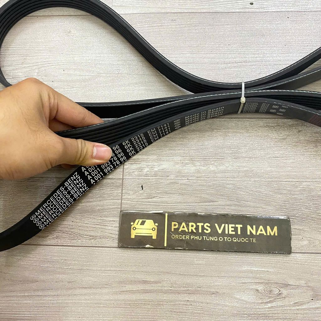 Dây curoa tổng Mercedes W204, W202, W212, W210, W463, R172, W639. Hàng cao cấp bảo hành 6 tháng. Mã 6PK2315, A0019937896