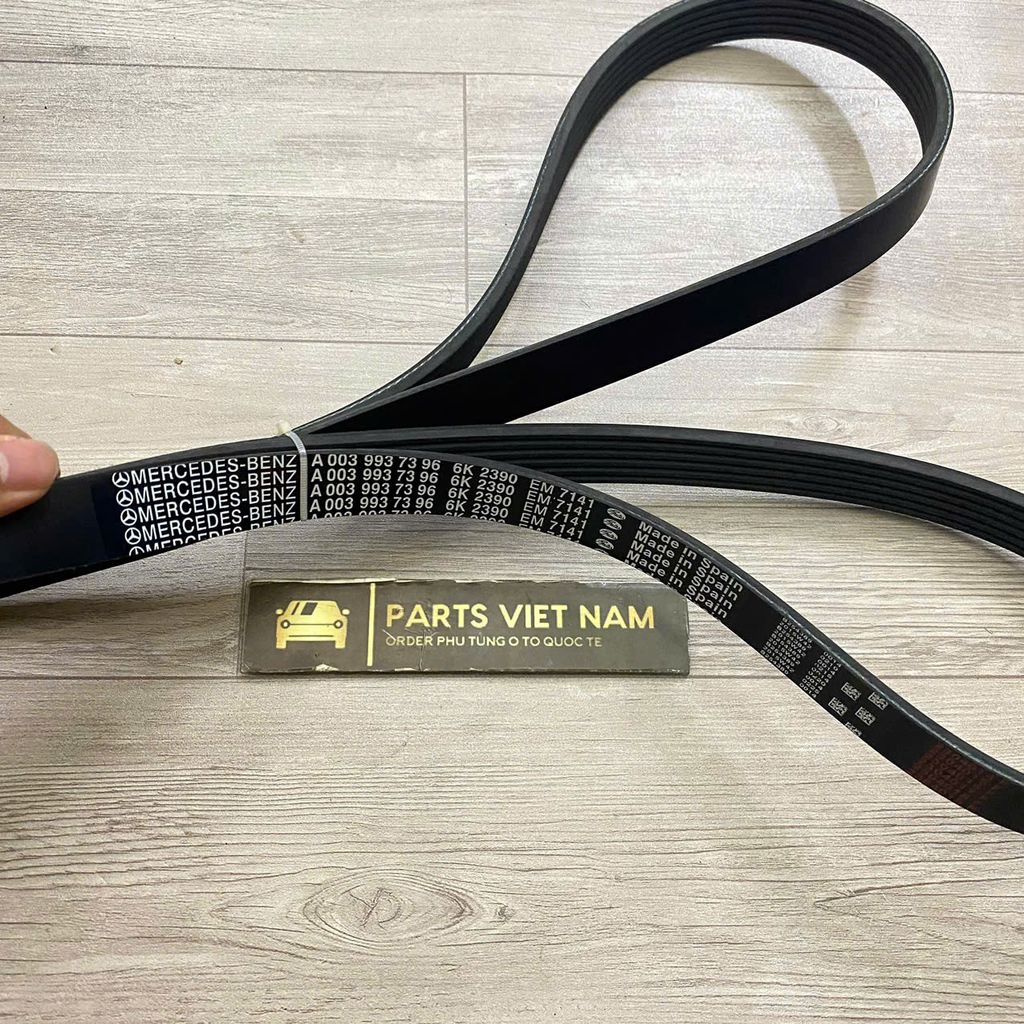 Dây curoa tổng Mercedes C215, W220, CL50, S280, S320, S350, S430, S500, S55 đời 1998 - 2006. Hàng cao cấp, bảo hành 6 tháng. Mã 6PK2390, A0039937396, 6PK2388, 6PK2389, 6PK2390, 6PK2391, 6PK2392