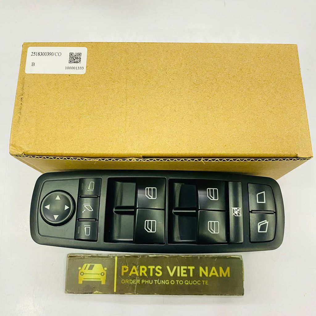 Công tắc lên xuống kính tổng mầu đen Mercedes W164, W251 GL320, GL350, GL450, R200, R280, R350, R500 đời 2005 - 2012. Mã  A2518300390