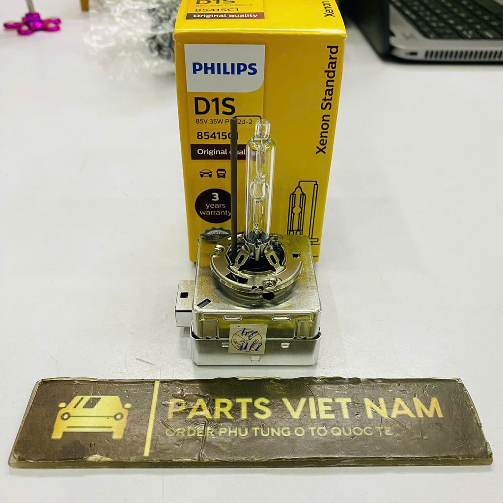 Bóng đèn Xenon D1S Philips 4300K (Màu tiêu chuẩn/Vàng nắng). Lắp cho Mercedes C/E/S, BMW 3/5/X5, Audi Q5/Q7, Porsche. Mã 9285148294 (85415)