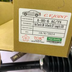 Cây láp bên phải Honda CRV 2.0 và 2.4 số AT đời 2014 - 2019. Hàng TOK Japan thông số răng 30*27 dài 570mm. Mã A-HO-6.