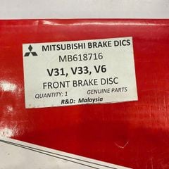 Đĩa phanh hay thắng trước Mitsubishi Pajero V31, V32, V33, V45, V46. Hàng Malay. Mã MB618716