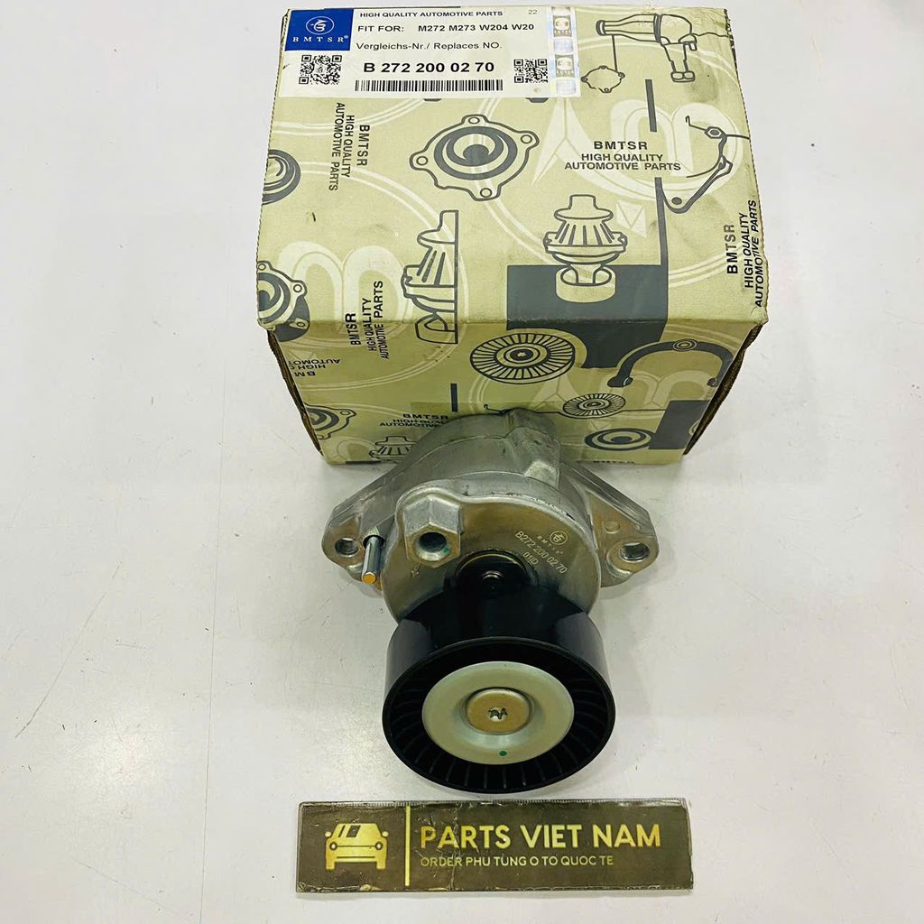 Cụm bi tăng dây curoa tổng Mercedes W204, W203, W211, W212, W463, W164, W251, W221 động cơ M272. Hàng Bmtsr. Mã A2722000070, A2722000270