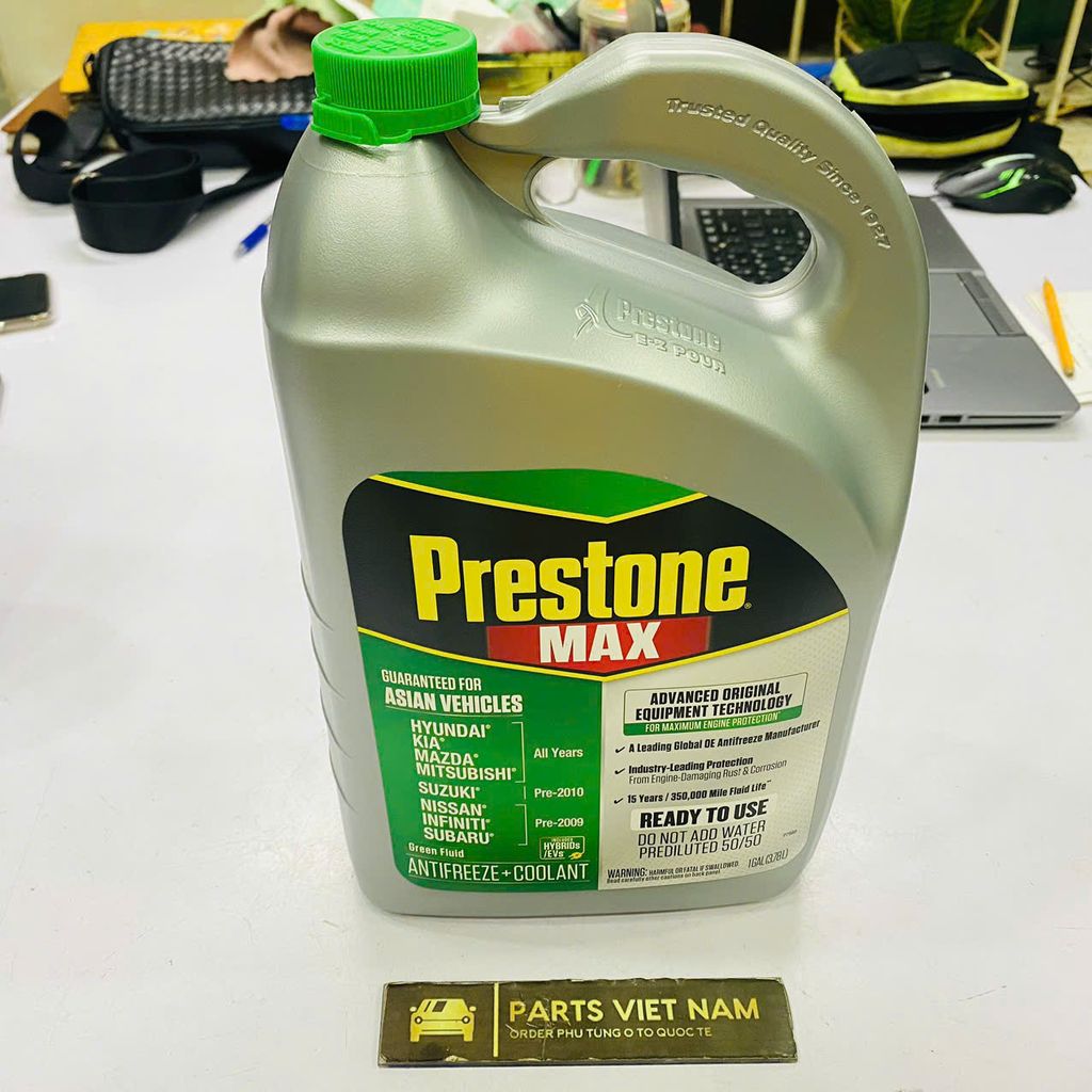 Nước làm mát động cơ cho các dòng xe hãng Hyundai, Kia, Mazda, Mitsubishi, Suzuki, Nissan, Infiniti, Subaru. Hàng chính hãng Prestone® nhập khẩu US. Can 3.78 lít. Mã AF6600