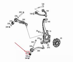 Cao su càng i dưới hay càng cong Mercedes W205, W213, W253, C200, C250, C300, GLC300, GLC350, E300, E400, E450, E200, E250, CLS450, CLS350, CLS400 đời 2014 - 2023. Hàng cao cấp. Mã A2053305501, A2053305601, A2133330800