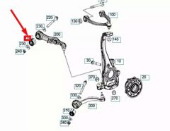 Cao su càng i trên hay càng thẳng Mercedes W205, W213, W253, C200, C250, C300, GLC300, GLC350, E300, E400, E450, E200, E250, CLS400 đời 2014 - 2023. Hàng cao cấp. Mã A2053336100, A2313331500, A2053336100, A2053306201, A2053306101, A205330580