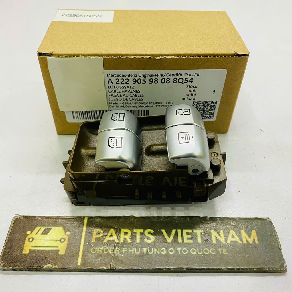 Công tắc lên xuống kính cửa trước bên phải hoặc phụ đế nâu Mercedes W213 E300, E200, , E220, E350, W222, S400, S600, S500, S450, S300, S350 đời 2016 - 2024.Hàng cao cấp bảo hành 3 tháng. Mã A2229059808, A2229051505