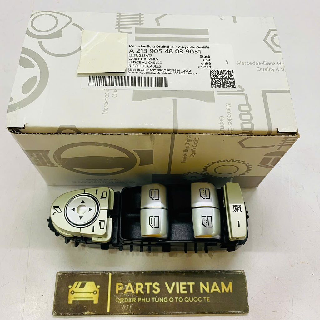 Công tắc lên xuống kính tổng trước Mercedes W213 E300, E400, E350, E200, E300, E350, E450, E43 đời 2016 - 2024. Hàng cao cấp bảo hành 3 tháng. Mã A2139054803, A2229051904, A21390548039051