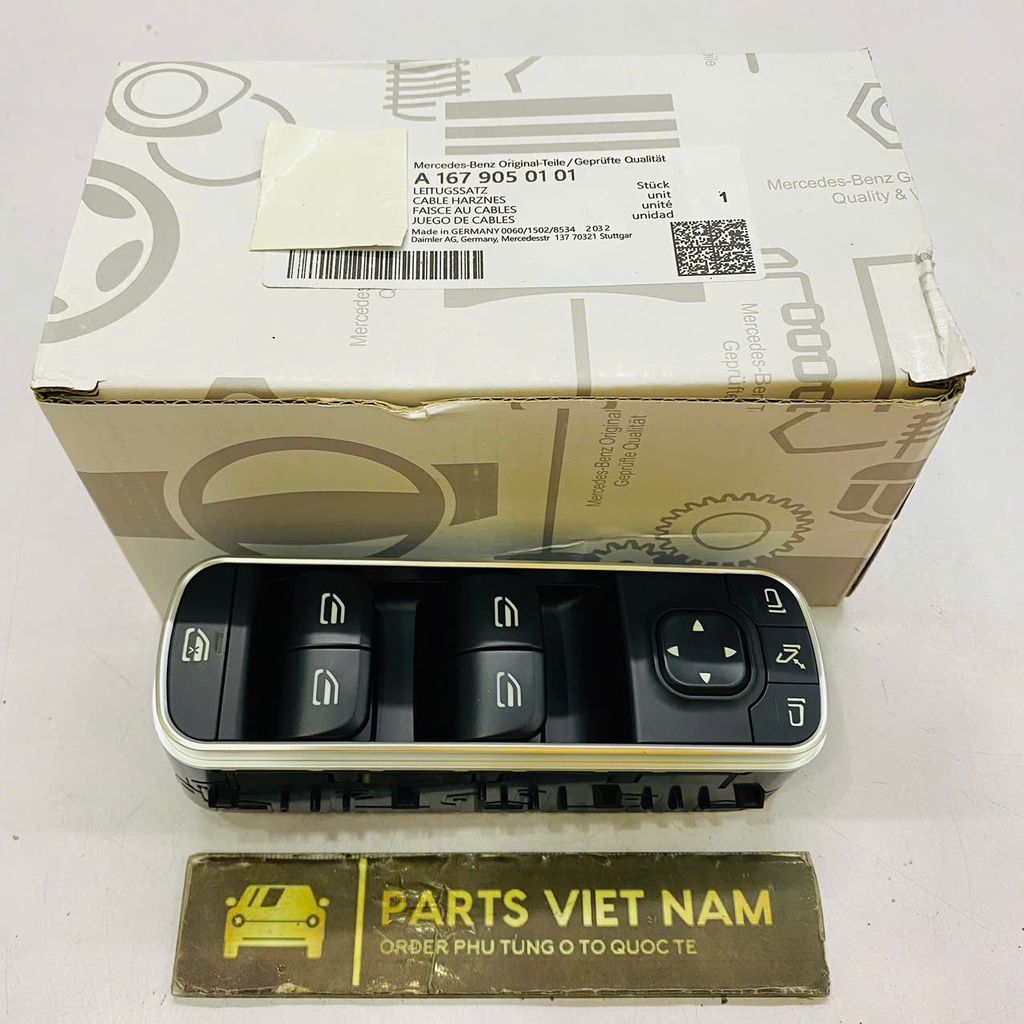 Công tắc lên xuống kính tổng mặt đen trước phải và sau trái và phải Mercedes GLA200, GLA250, GLB180, GLB200, GLE300, GLS350, GLS400, GLS600, GLS450 đời 2018 - 2024. Hàng cao cấp bảo hành 3 tháng. Mã A1679050101, A1679050001,  A16790500019051, A1679059603