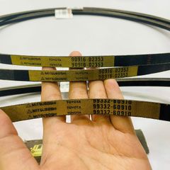 Bộ dây curoa điều hòa máy phát, bơm nước bản A Toyota Land Cruiser 4500 máy 1FZ FZJ80, FZJ100, FZJ105 đời 1996 - 2005. Hàng xịn Toyota Japan. Mã 90916-02353, 90916-02353, 99332-60910 ( 1 bộ 3 sợi )