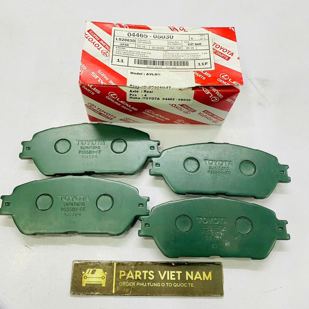 Má phanh hay bố thắng trước Toyota Sienna, Avalon đời 2006 - 2010. Hàng cao cấp bảo hành không có mạt. Mã 04465-08030, 0446508030