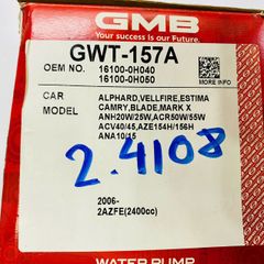 Bơm nước động cơ Toyota Camry 2.4 ACV40 động cơ 2AZ đời 2007- 2012. Hàng GMB Japan. Mã 16100-0H040, 16100-0H050