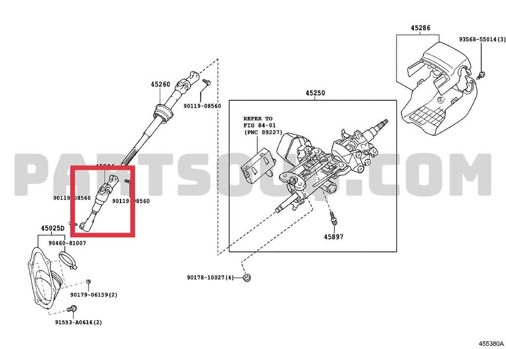 Khớp lái các đăng đoạn dưới Lexus IS250, IS300, GS300, GS350, GS430 đời 2006 - 2013. Hàng xịn Toyota Japan đặt hàng 8 - 12 ngày. Mã 45206-30110, 4520630110
