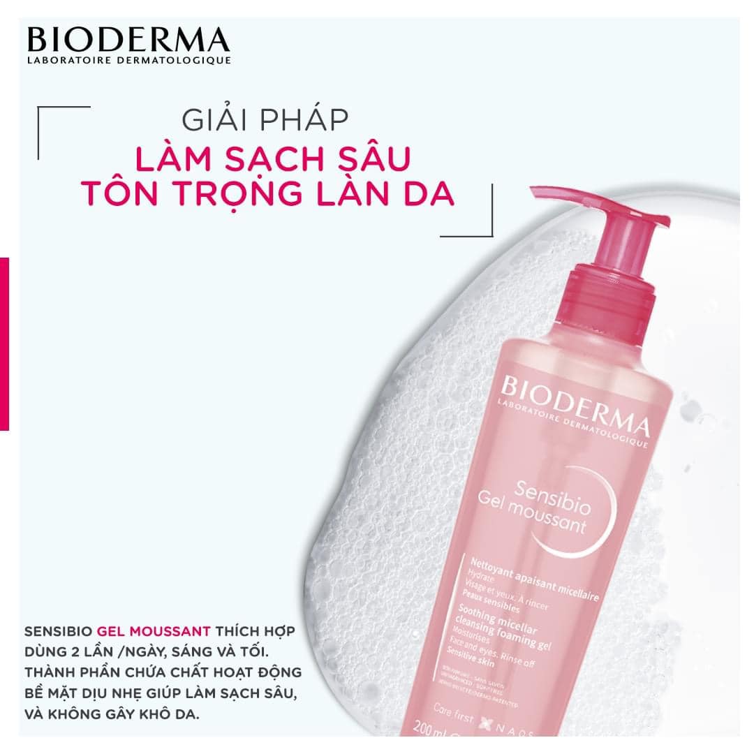 Gel Rửa Mặt Tạo Bọt Bioderma Sensibio Gel Moussant Cho Da Nhạy Cảm 45mlGel Rửa  Mặt Tạo Bọt Bioderma Sensibio Gel Moussant Cho Da Nhạy Cảm – Hebe Stores